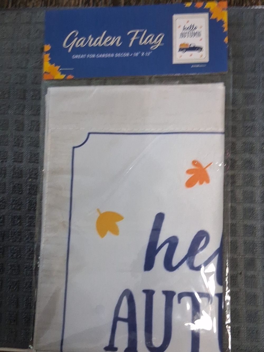 Garden Flag - Hello Autumn White Seasonal Flag NWT